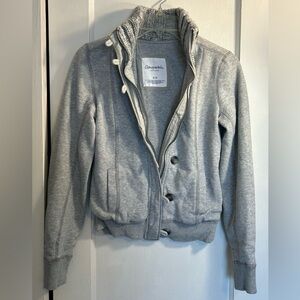 Aéropostale Gray Jacket Women’s SM Long Sleeve Zippered And Buttoned Pre Owned
